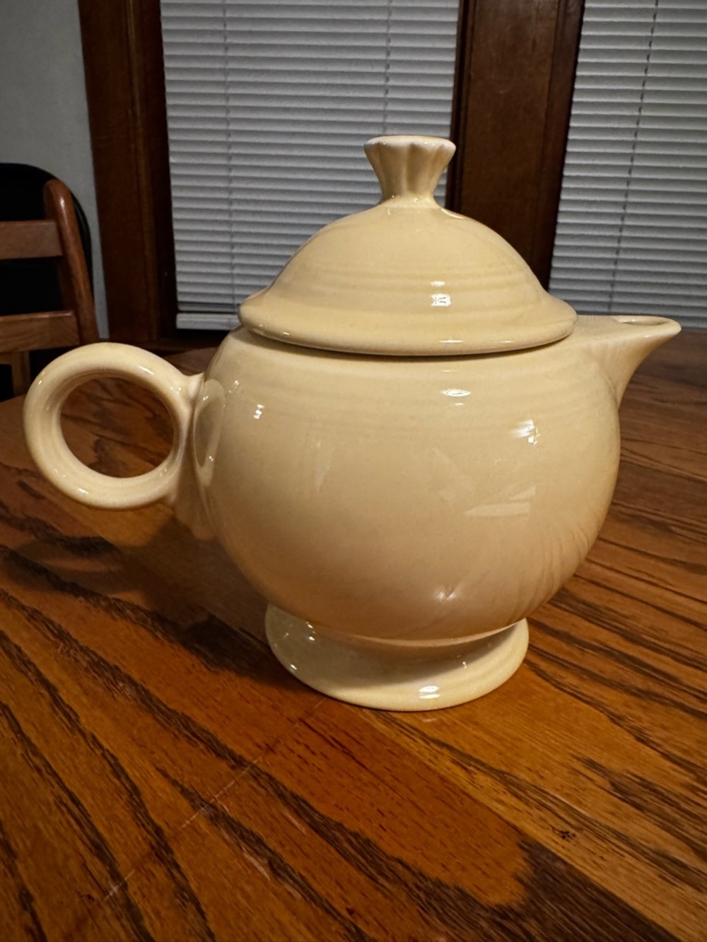 Fiestaware Cream Ceramic Teapot - Soft Yellow/Cream Finish